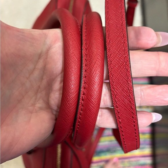 Michael Kors Red Leather Satchel - Picture 7 of 7